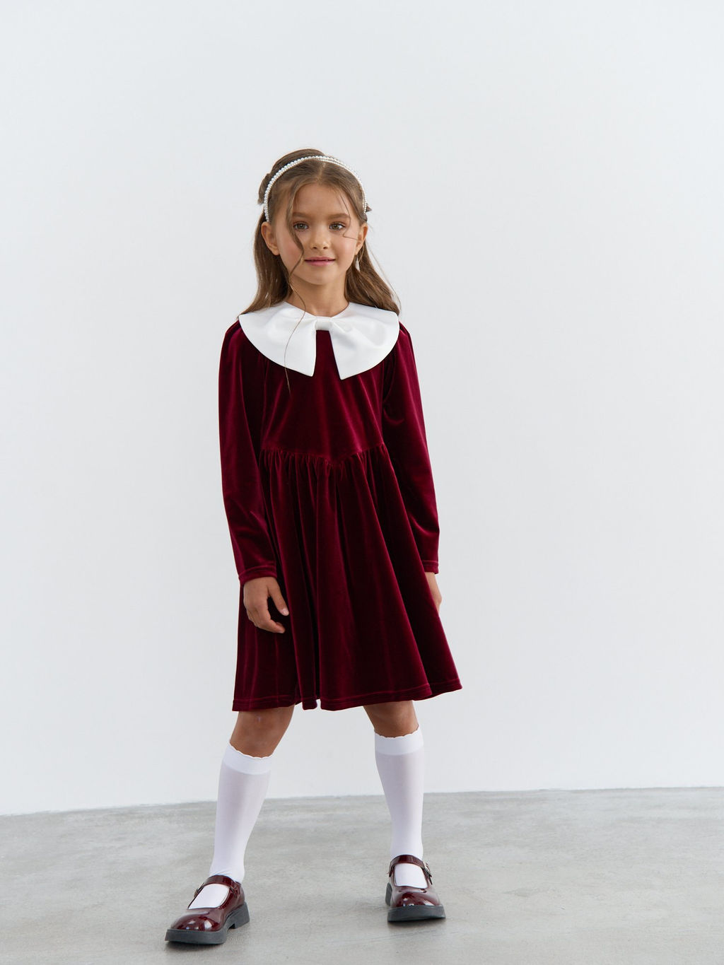 Платье бархатное с фонариками Вишневый джем - Bungly фото 7