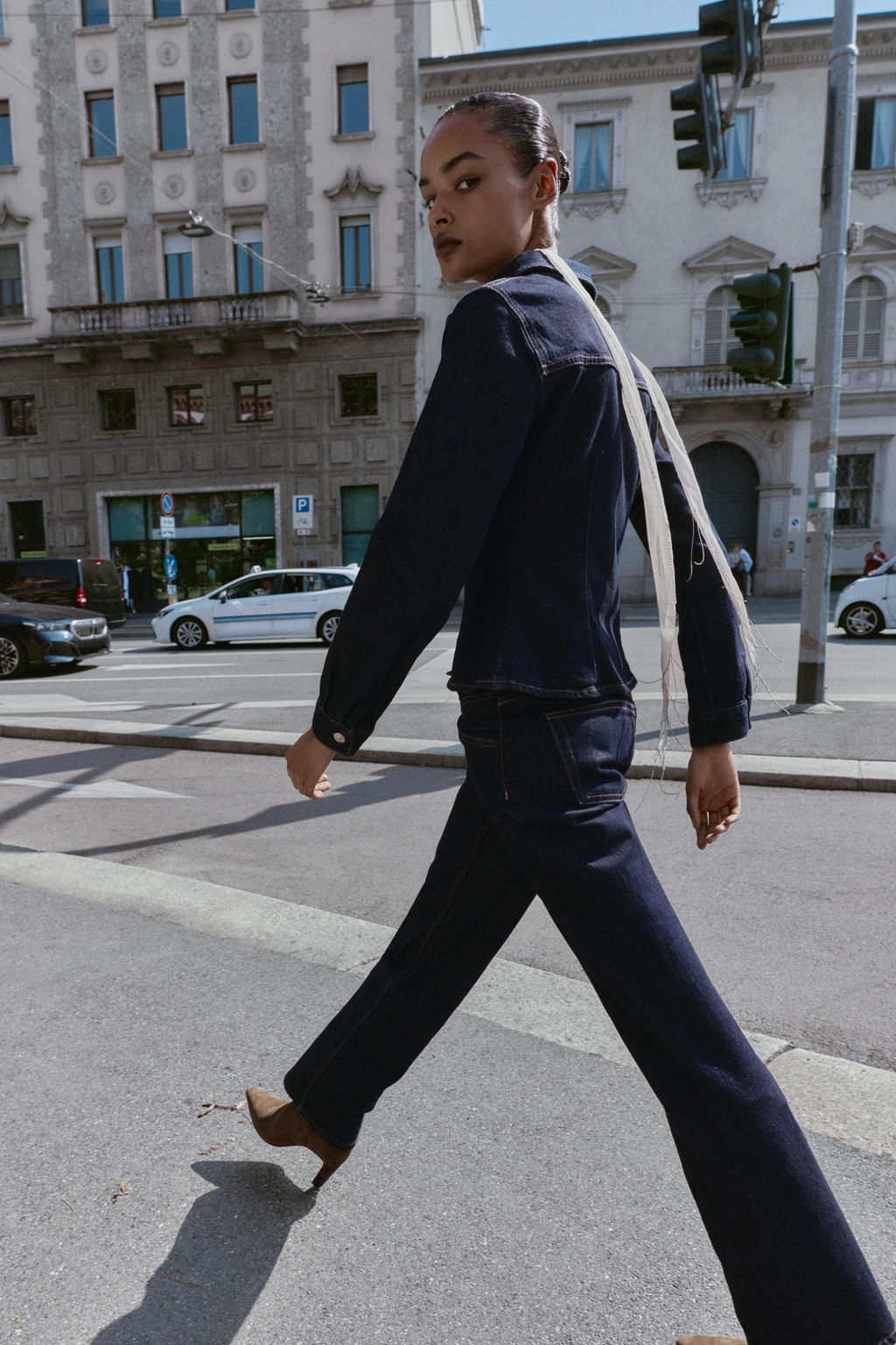 Z1975 FITTED DENIM SHIRT - Zara фото 5