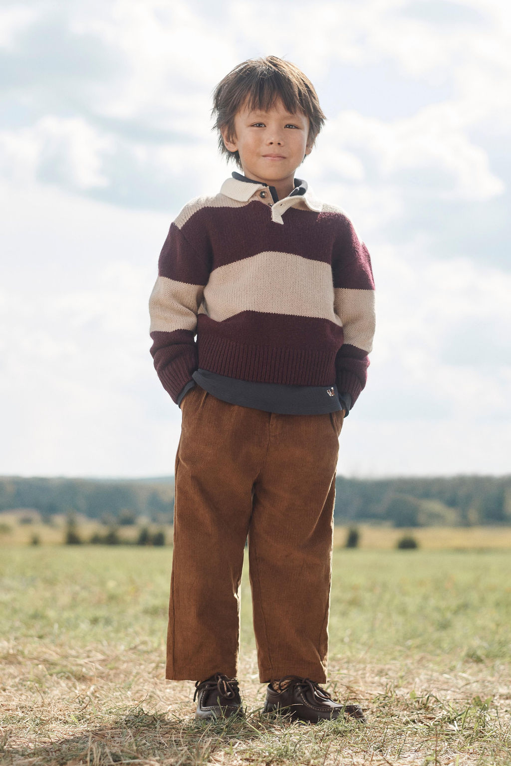 STRIPED 100% WOOL KNIT POLO SHIRT LIMITED EDITION