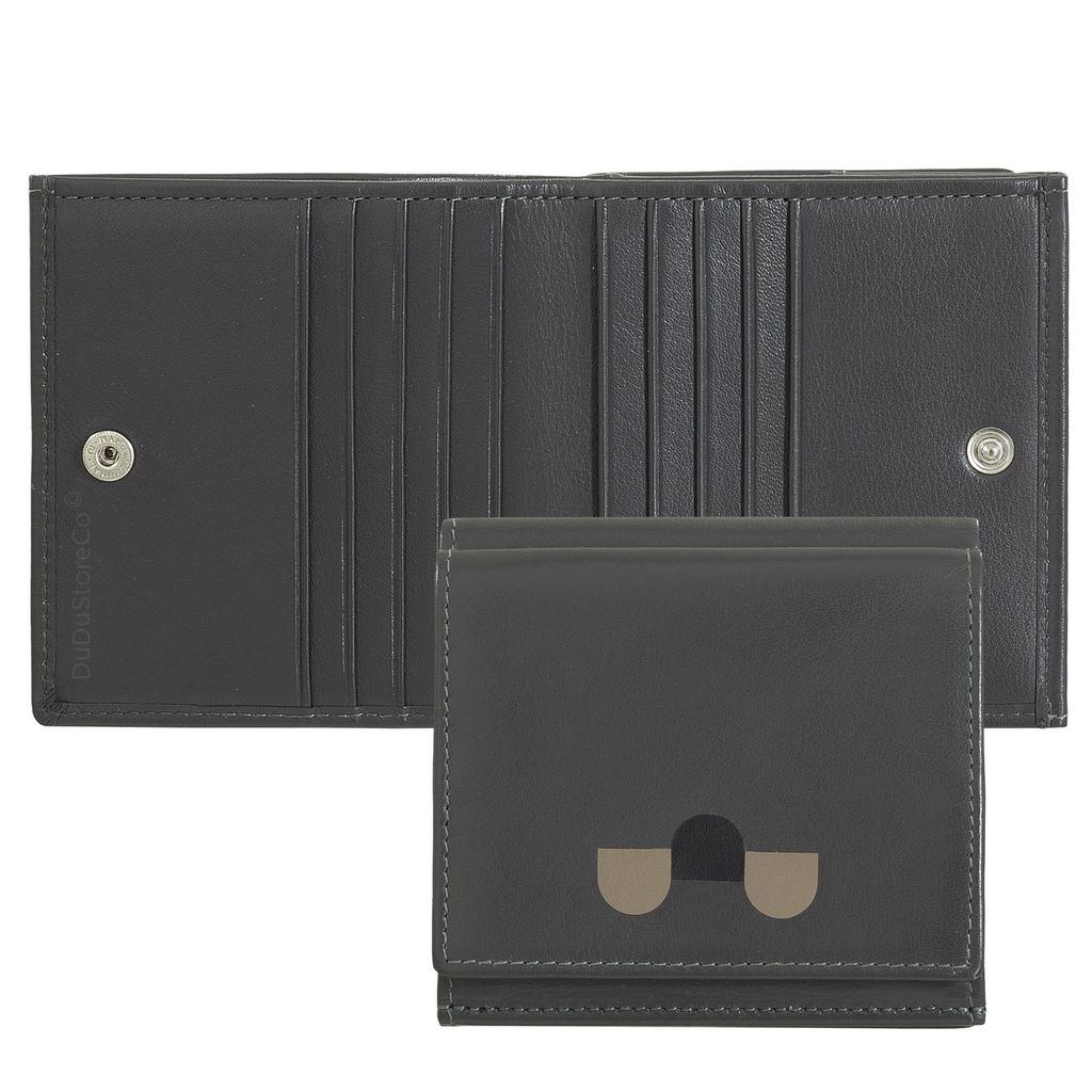 Итальянский кожаный кошелек DuDu серии Flavio | антрацитовый