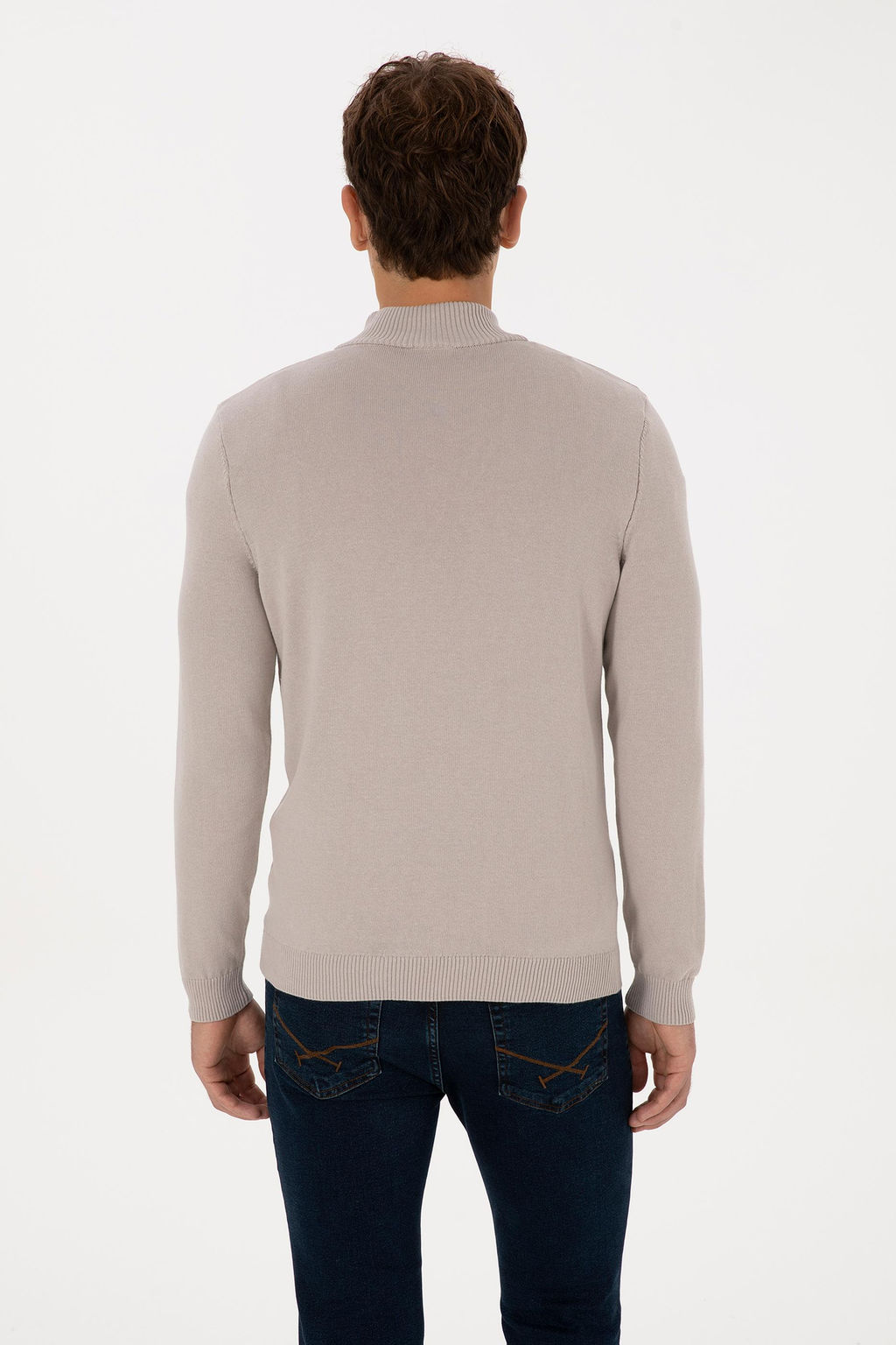 Erkek Slim Fit Yar_m Fermuarl_ Ta_ Basic Kazak - U.s. polo assn фото 5