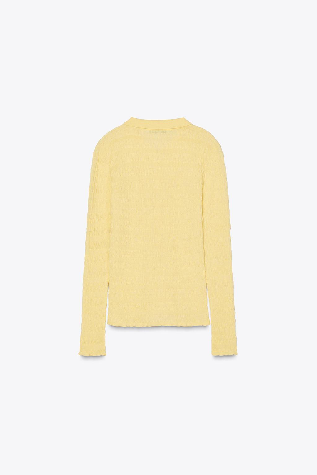 TEXTURED KNIT POLO COLLAR TOP - Zara фото 4