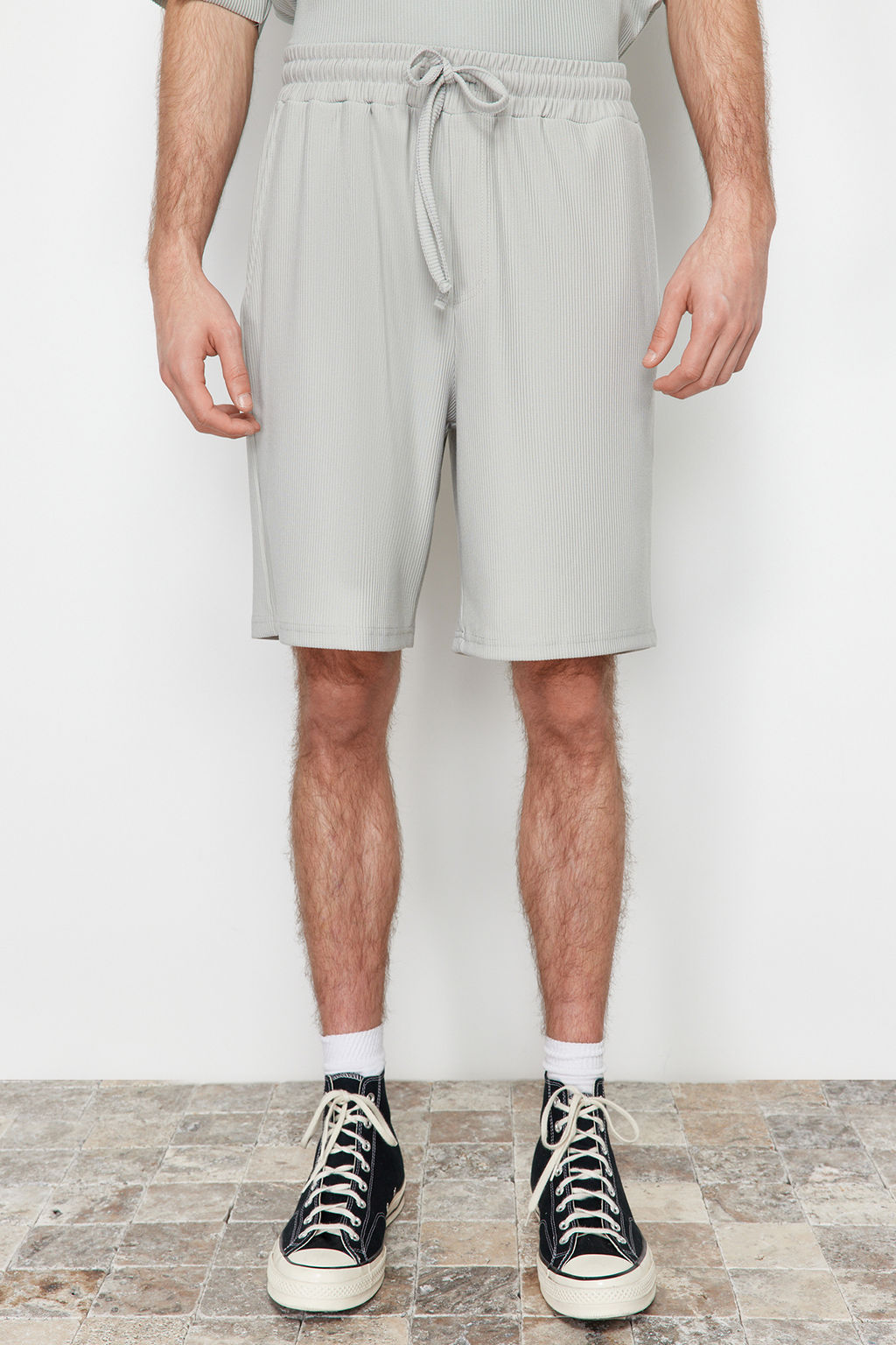 Tas Oversize/Genis Kesim Dokulu K?r?smaz Ottoman Sort TMNSS24SR00037