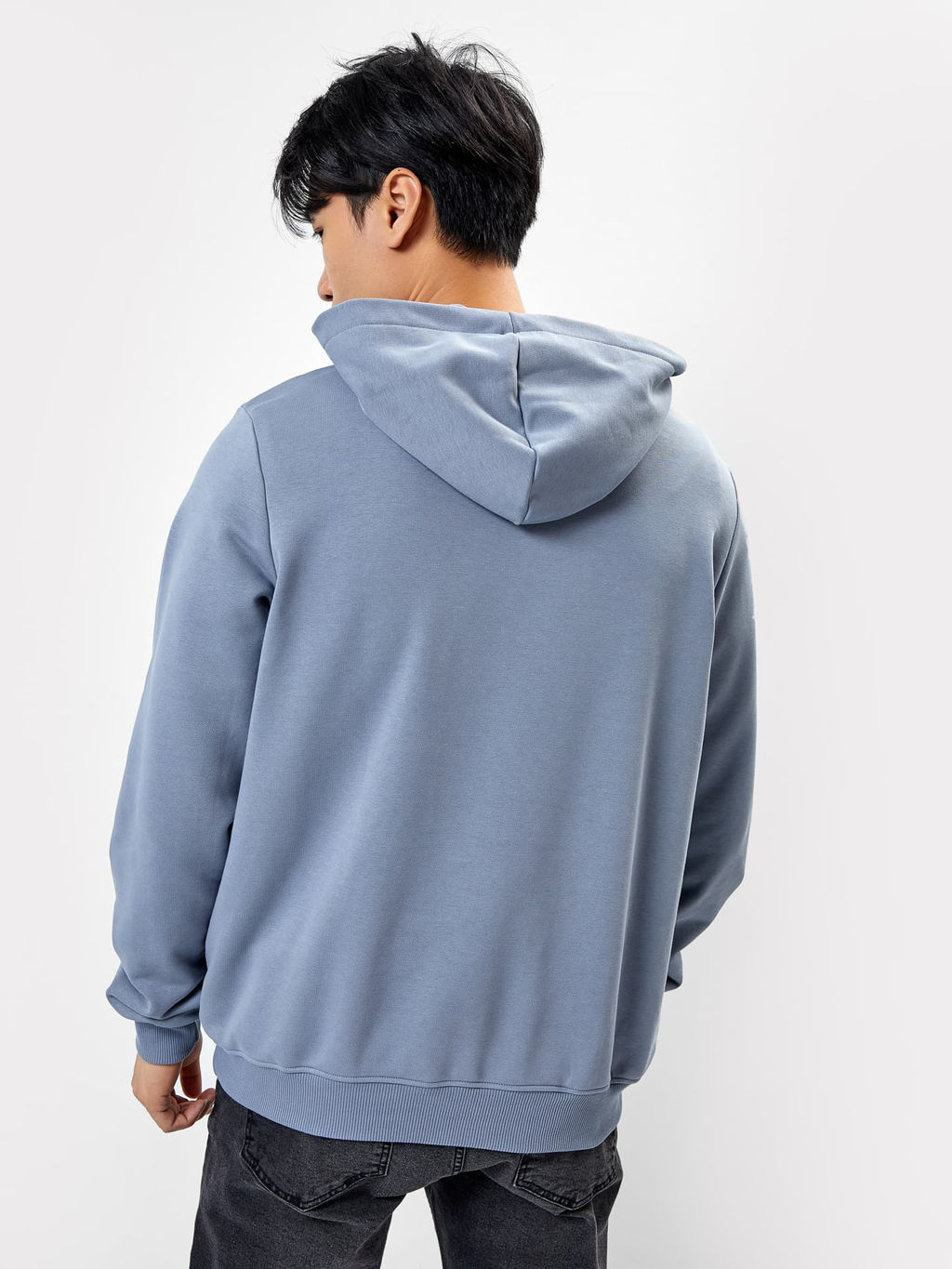 Худи мужское в сером цвете сизый 121751-2