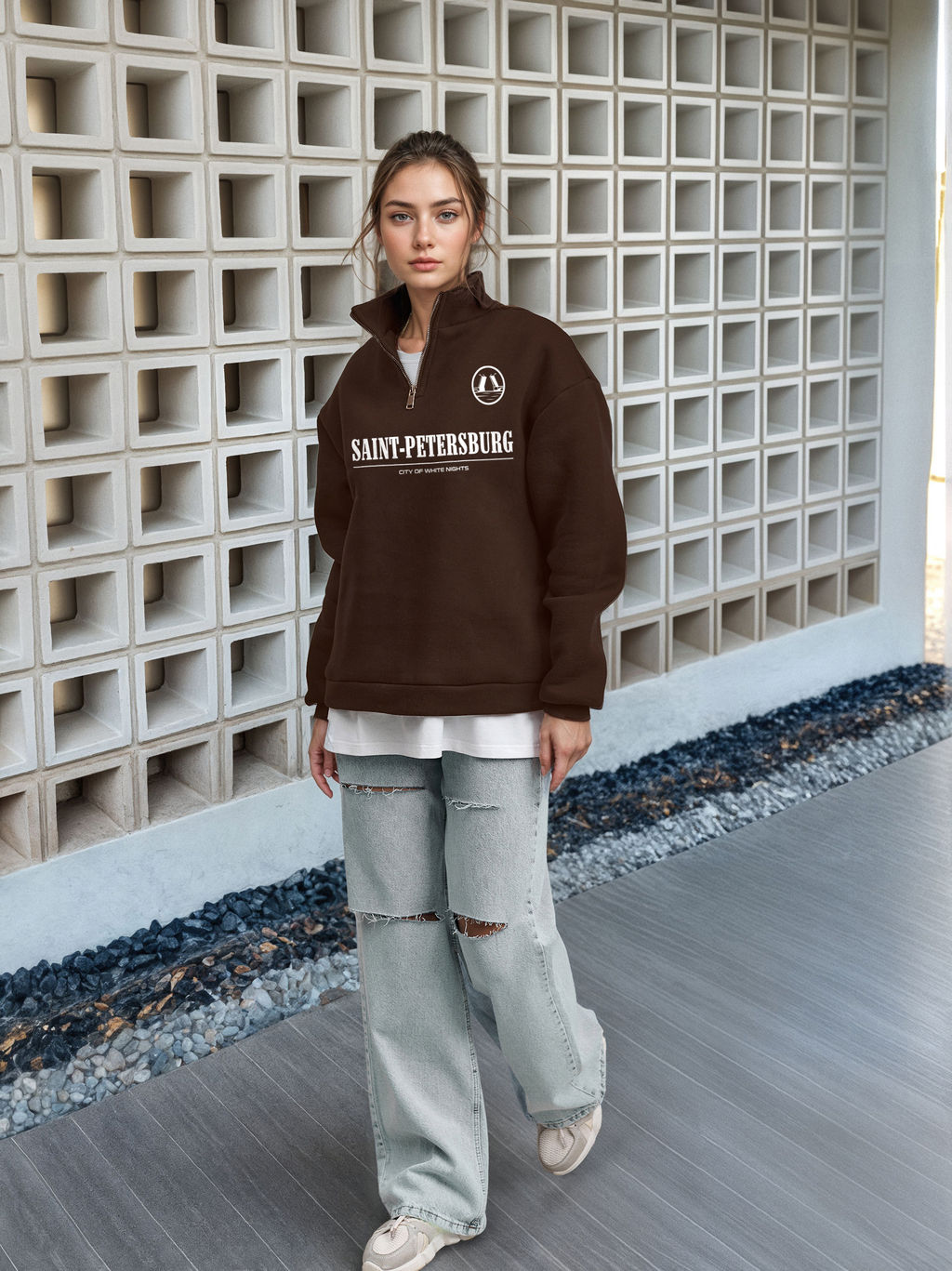Толстовка женская с зип-воротником Saint Petersburg - Yollochka фото 10