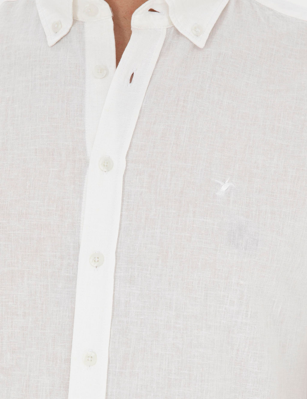 Beyaz Slim Fit Keten Kar___ml_ K_sakol G_mlek