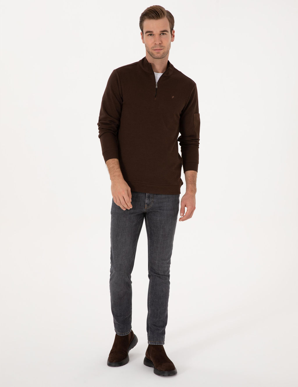 Koyu Kahverengi Regular Fit Sweatshirt - Cacharel фото 4