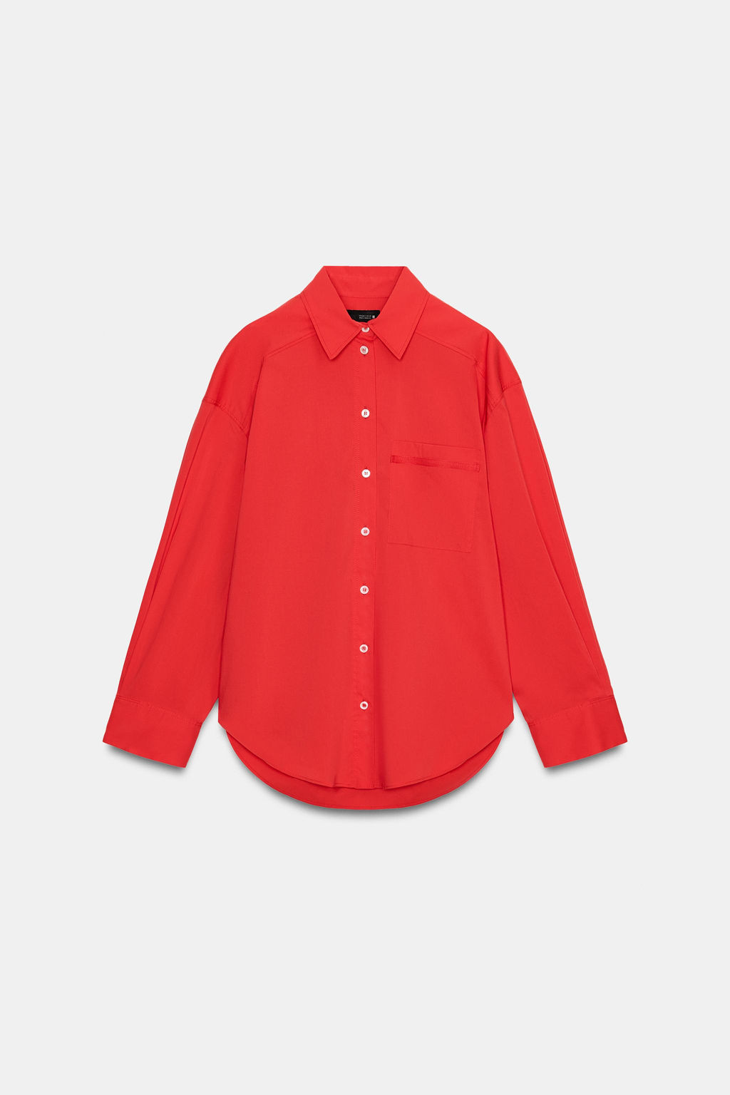 CAMISA POPEL?N OVERSIZE / Rojo - Zara фото 8