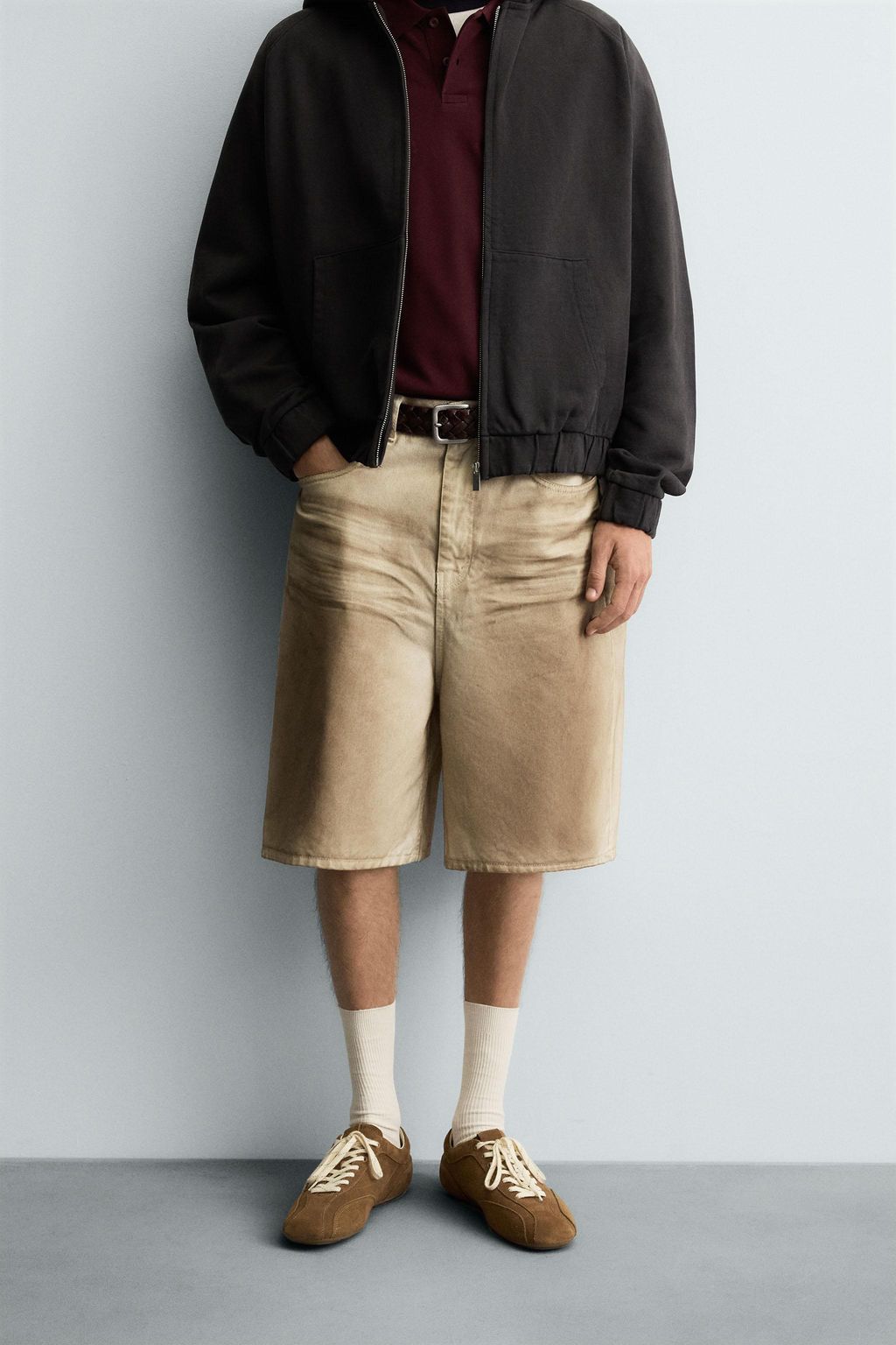 FADED PRINT BAGGY FIT BERMUDA SHORTS - Zara фото 2