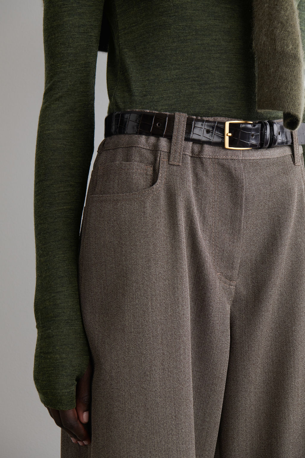 PANTALONES REGULAR FIT WIDE LEG MEZCLA LANA - H&m фото 6
