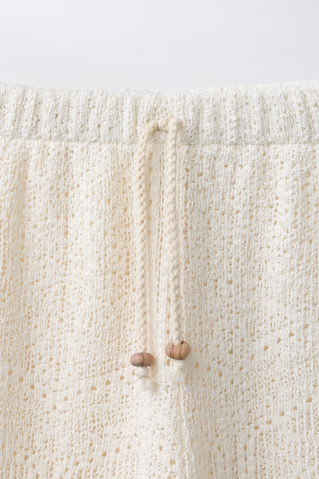 PANTAL?N WIDE LEG LACE PUNTO CALADO / Crudo - Zara фото 3