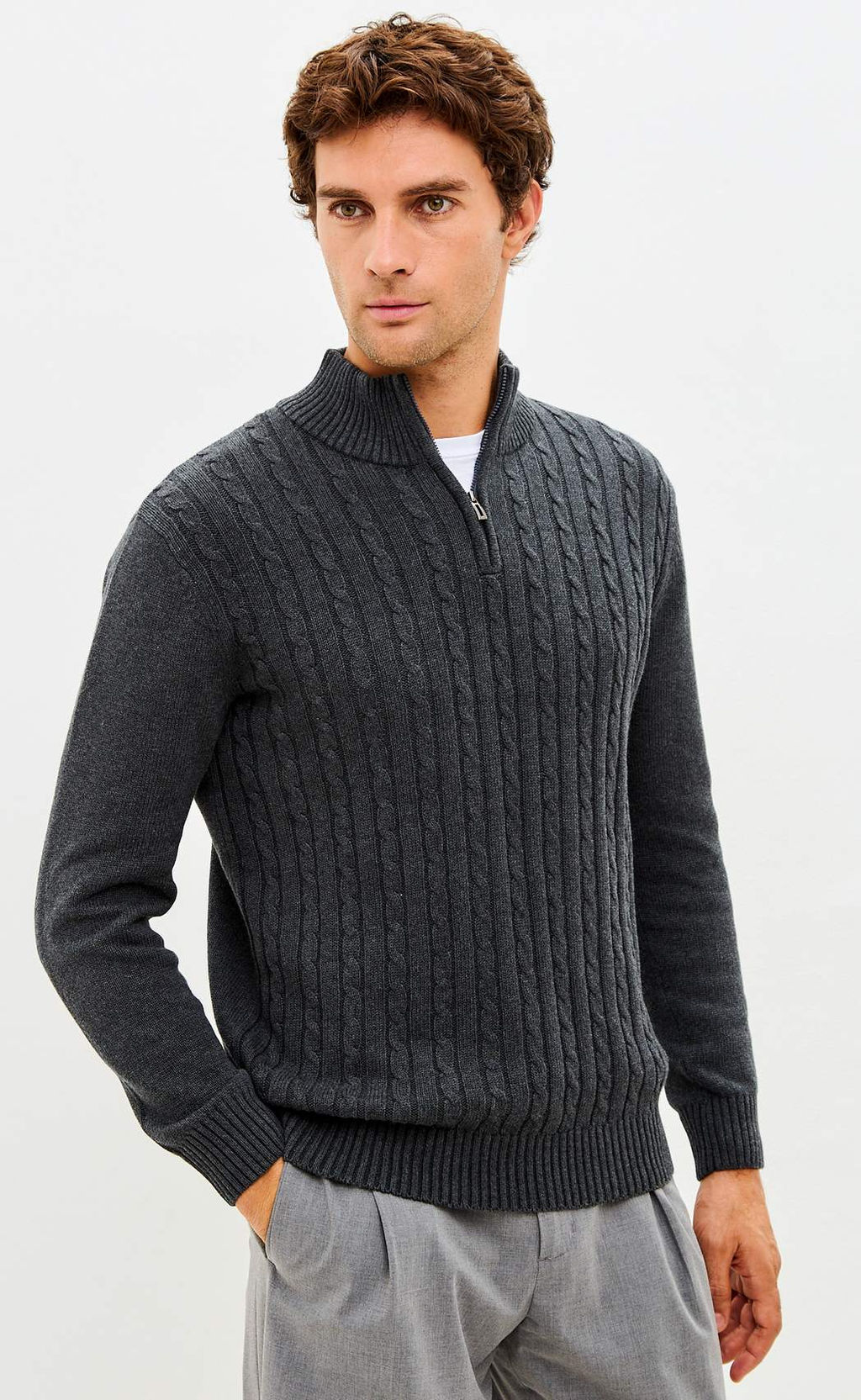 Джемпер F521-1565 d.grey melange