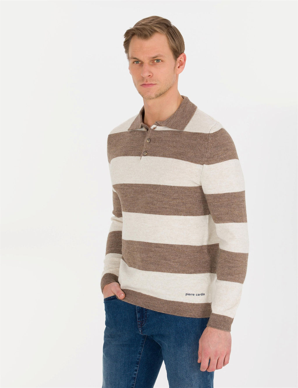 Vizon Melanj Slim Fit D__meli Polo Yaka Triko Kazak