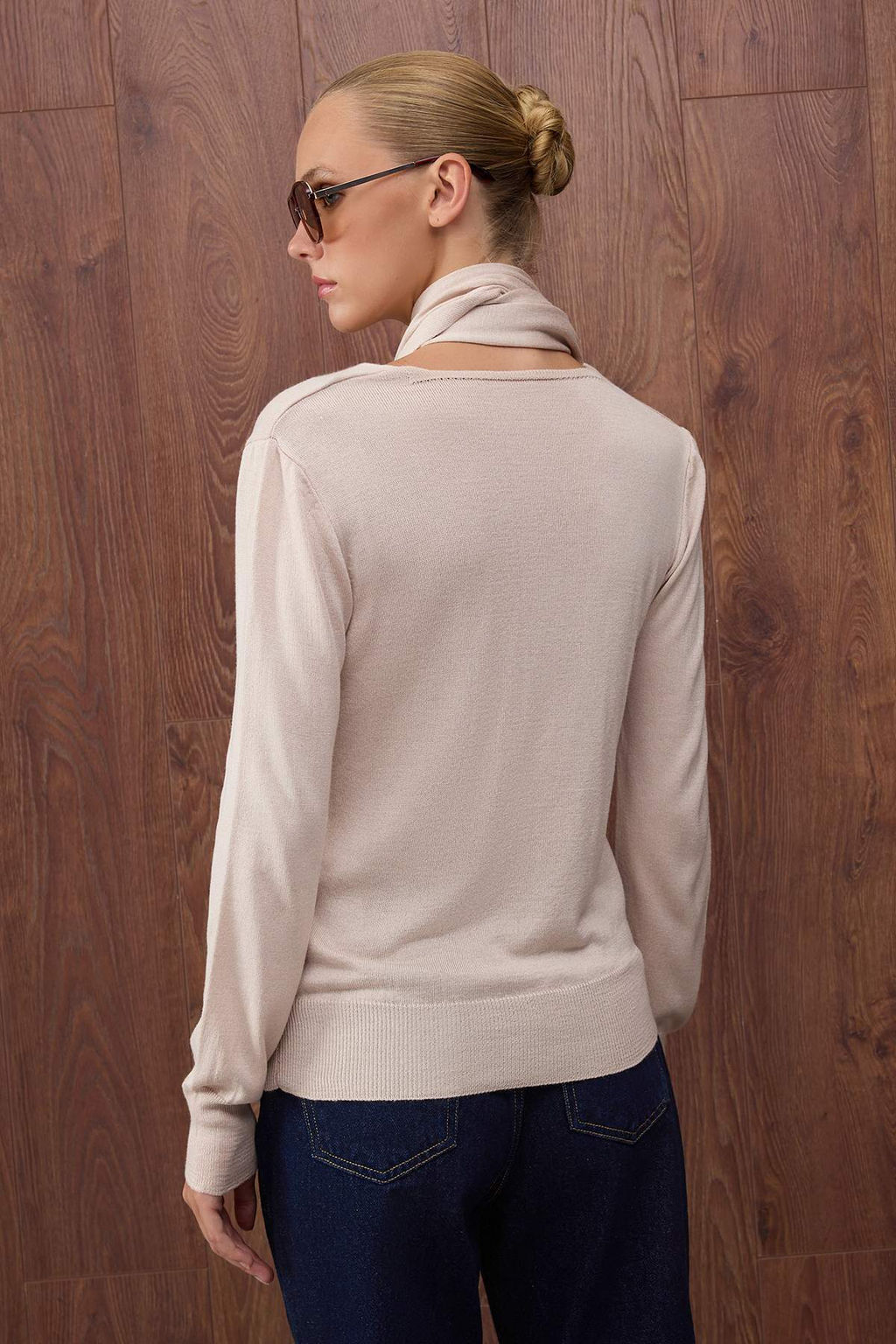 Ozel Koleksiyon Tas Merserize Gorunumlu Sal Yaka Detayl? Triko Kazak TWOAW26KZ00015 - Trendyolmilla фото 4