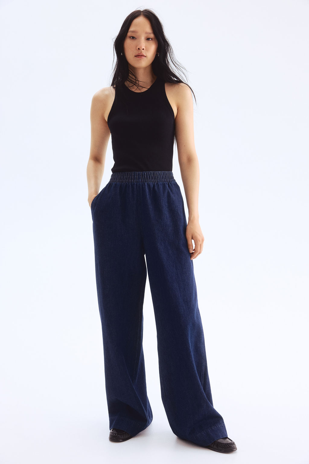 Pantal?n denim con cintura el?stica - H&m фото 3