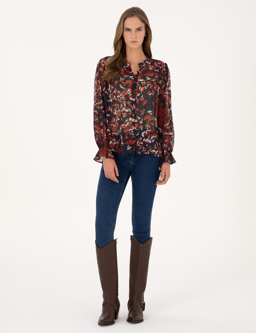 Lacivert Comfort Fit Bluz - Pierre cardin фото 4