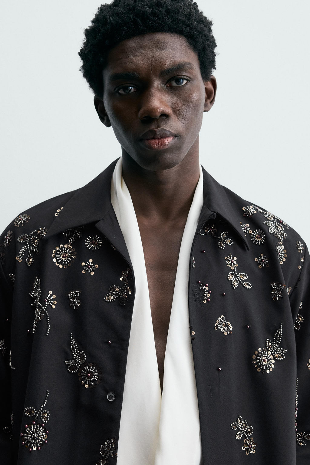 LIMITED EDITION SEQUIN FLOWING SHIRT - Zara фото 5
