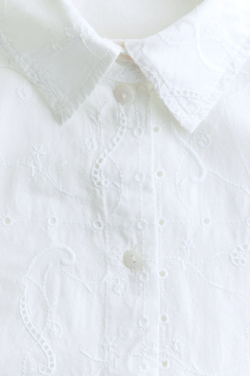 Oversized broderie anglaise shirt - H&m фото 6