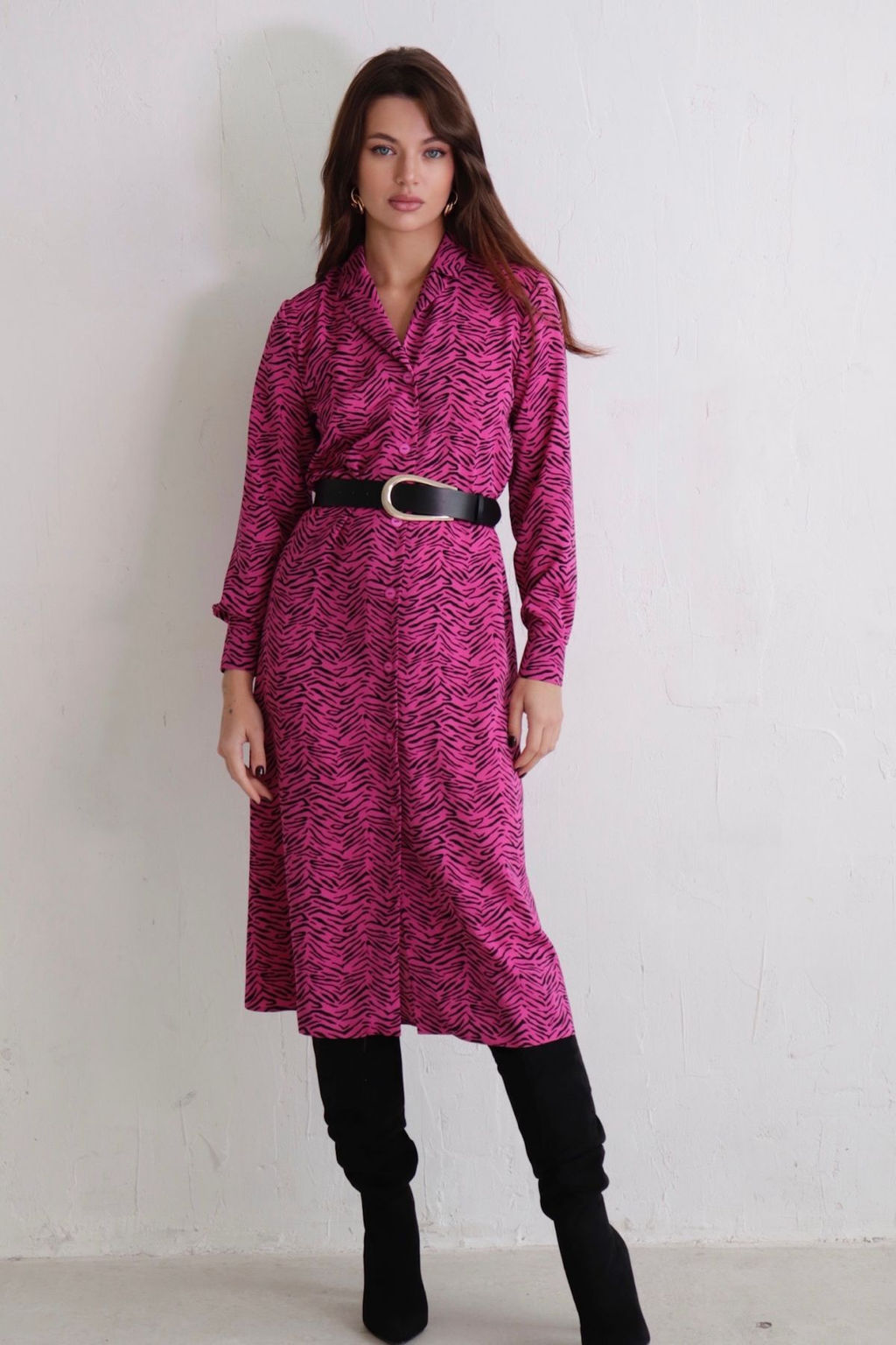 Платье-рубашка с английским воротником принт - Martichelli фото 62