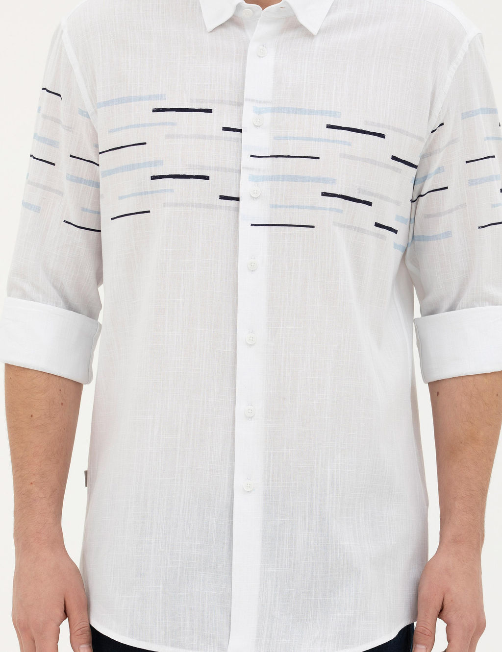 Lacivert Slim Fit Uzun Kollu G_mlek