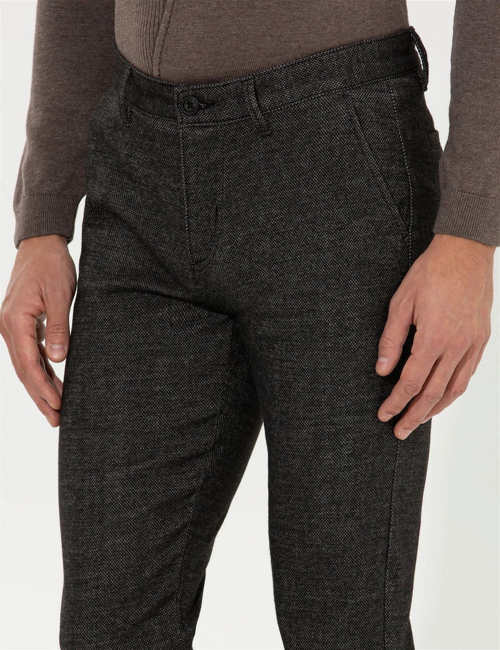 Antrasit Slim Fit Kanvas Pantolon - Pierre cardin фото 5