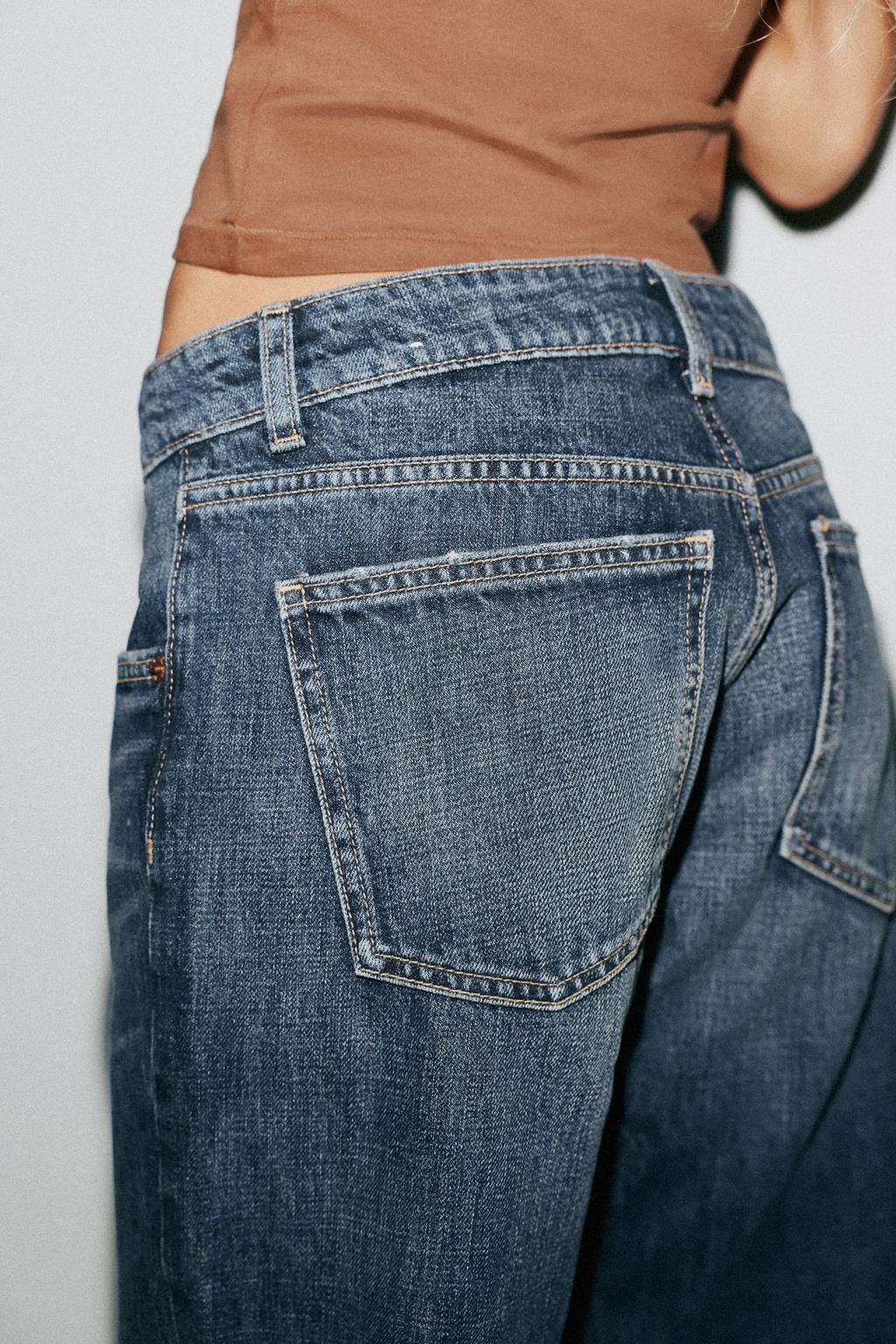 TRF WIDE-LEG LOW-RISE JEANS - Zara фото 6