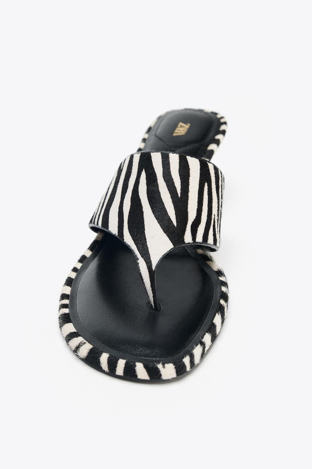 ANIMAL PRINT LEATHER SANDALS - Zara фото 4