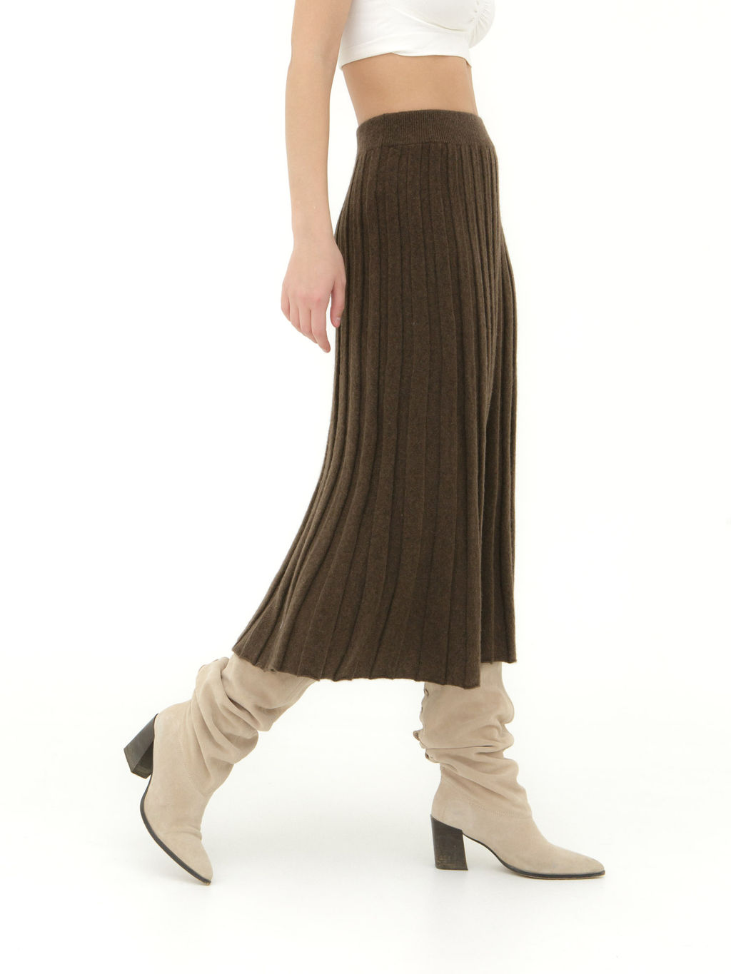 Юбка из пуха яка 07032 коричневая