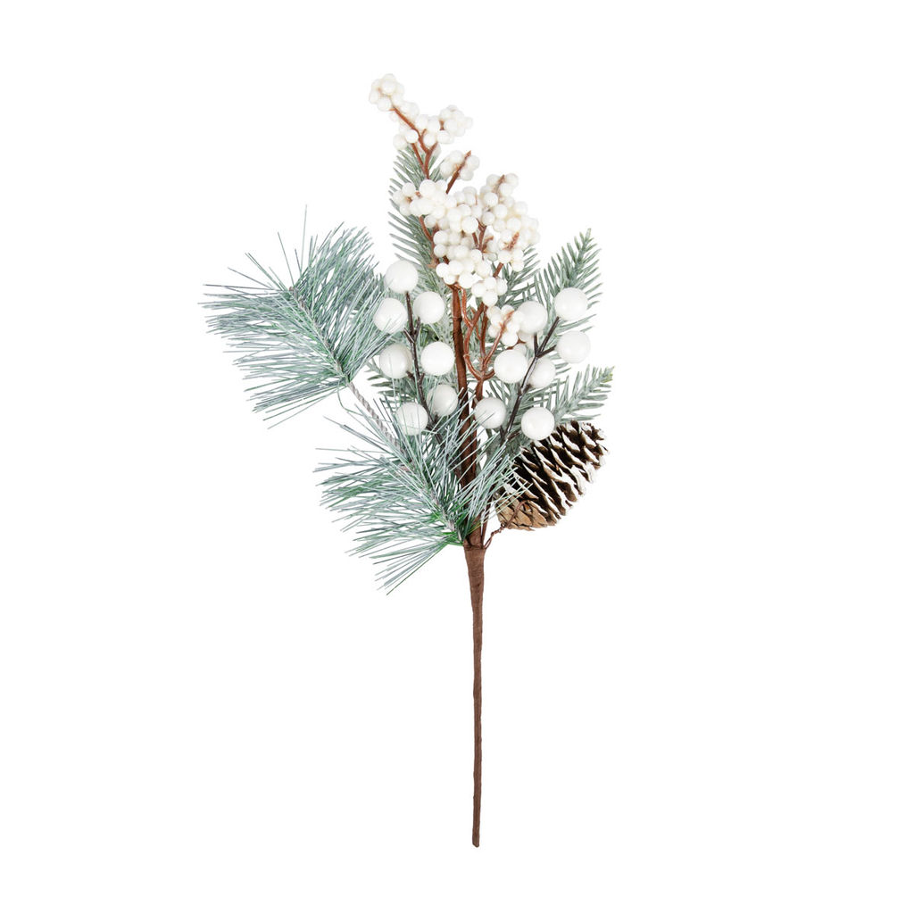 Blumentag VDF-143 Веточка хвойная с шишкой и ягодами 3 х 1 шт. 37 см 01