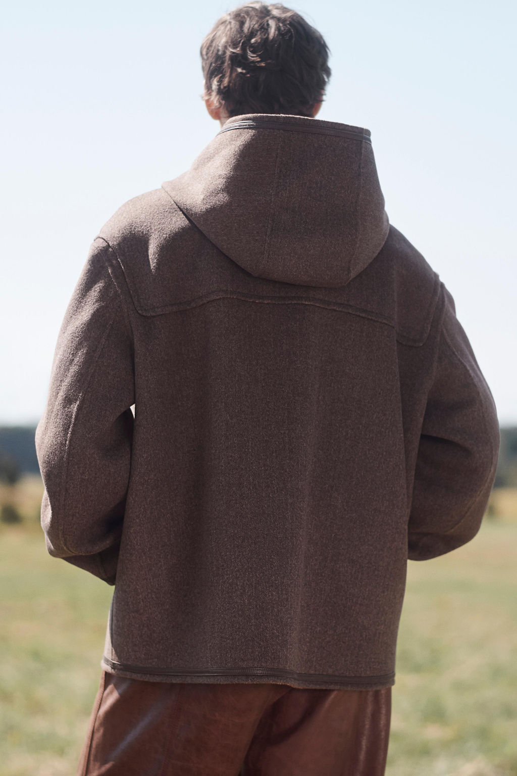 LIMITED EDITION CHECKED CONTRAST WOOL BLEND PEA COAT - Zara фото 3