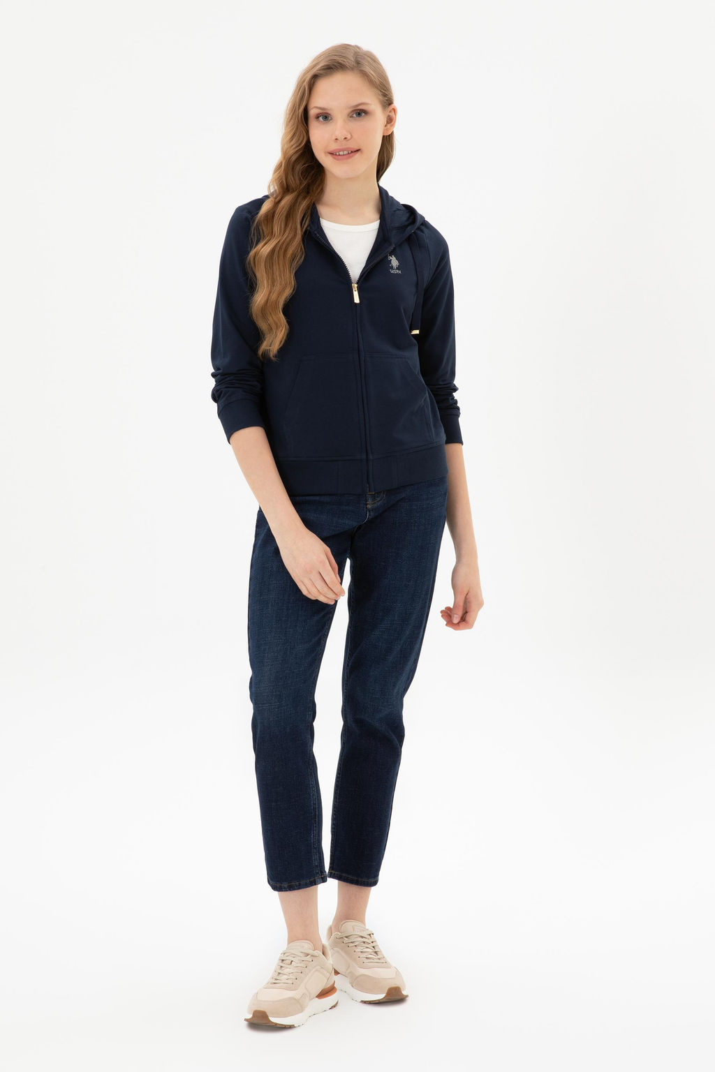 Kad_n Lacivert Sweatshirt Sepette S_rpriz _ndirim - U.s. polo assn фото 4