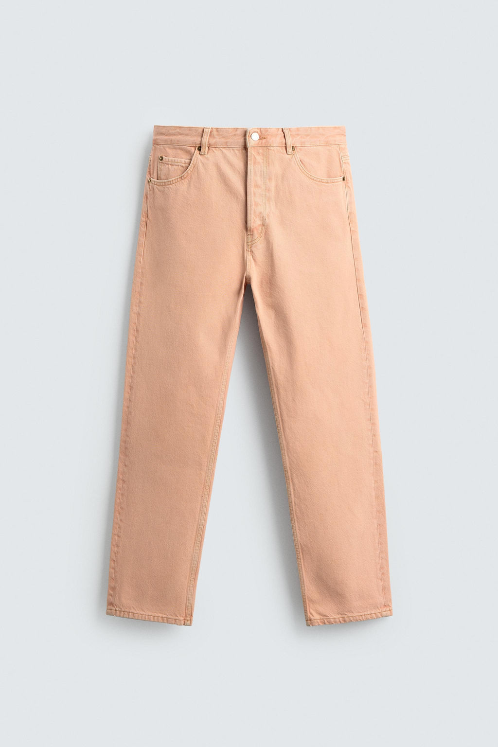 JEANS STRAIGHT FIT COLOR LAVADO / Naranja - Zara фото 7