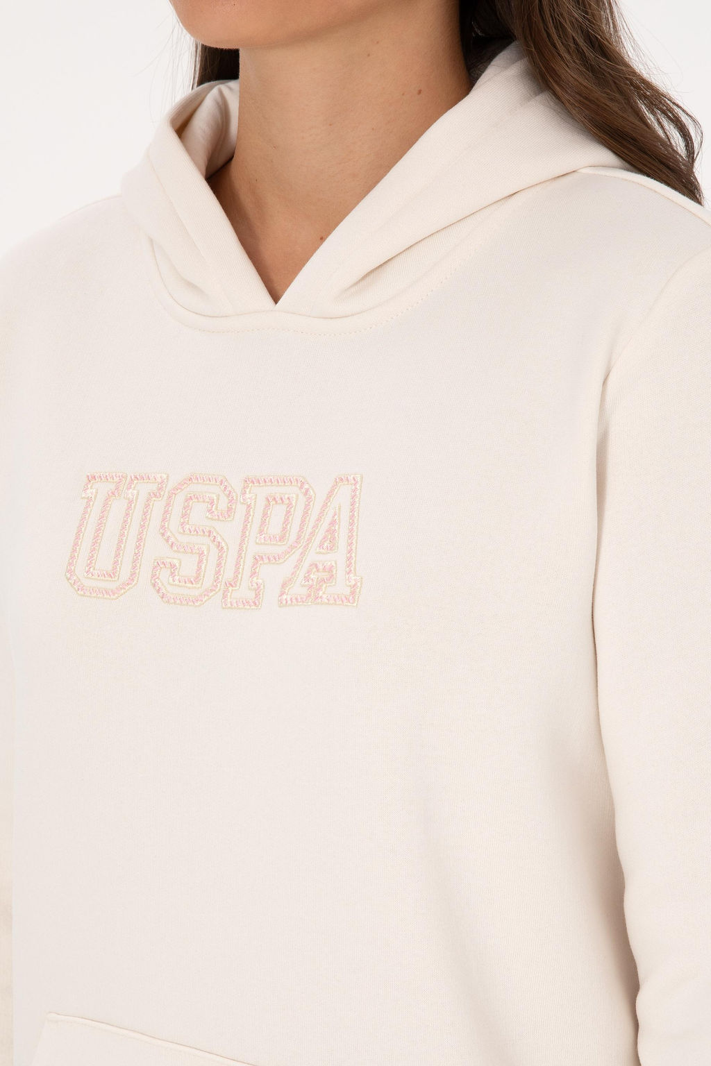 Kad_n Krem _ardonlu Kap__onlu Basic Sweatshirt - U.s. polo assn фото 7