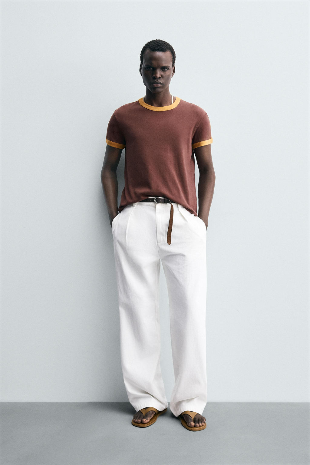 CONTRAST STRIPE T-SHIRT - Zara фото 3
