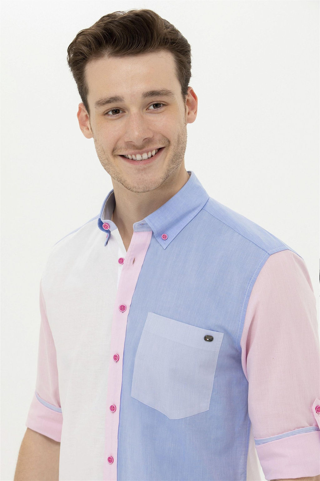Мужская розовая рубашка с длинным рукавом Неожиданная скидка в корзине - U.s. polo assn фото 3