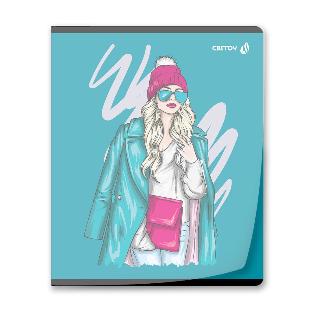 Светоч Т197 Тетрадь общая с пластик. прозр. обложкой 180 мкм., цвет.запечат.титул лист A5 48 л. на скобе 65 г/кв.м , белизна 100 % 10 шт. клетка 01498 Девочки Online  фото 3