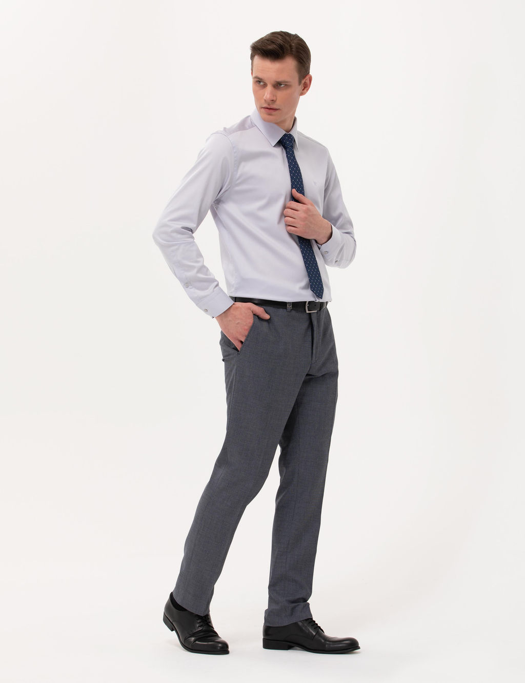 Gri Slim Fit Uzun Kollu Klasik G_mlek - Pierre cardin фото 4