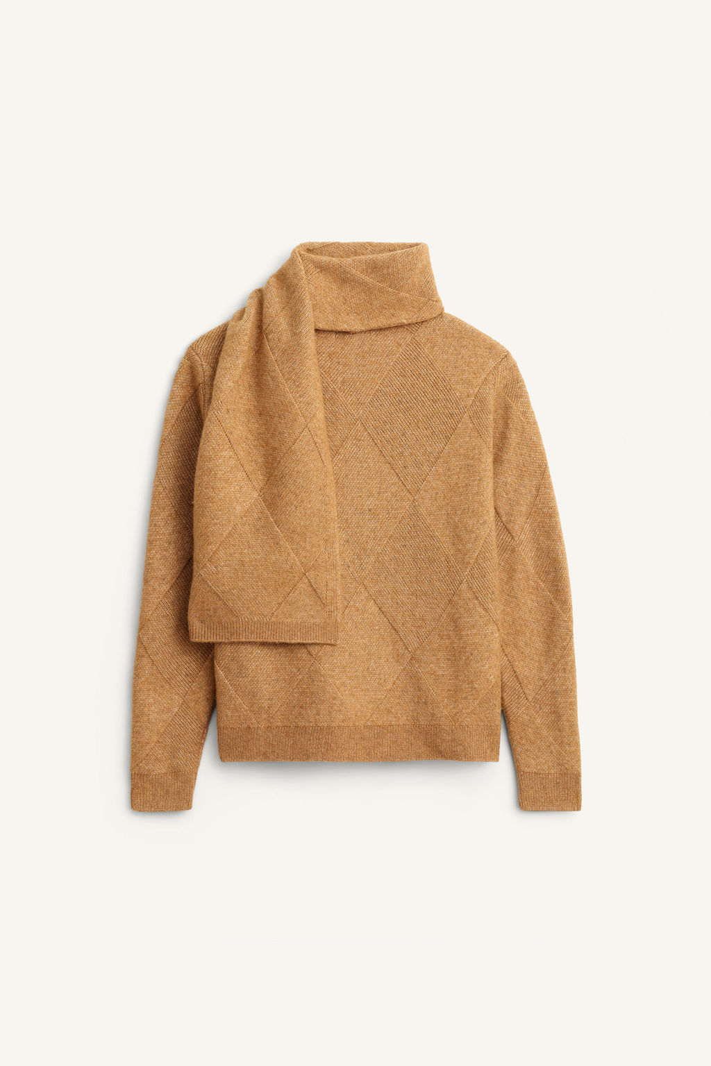 LIMITED EDITION GEOMETRIC JACQUARD SWEATER WITH SCARF - Zara фото 7