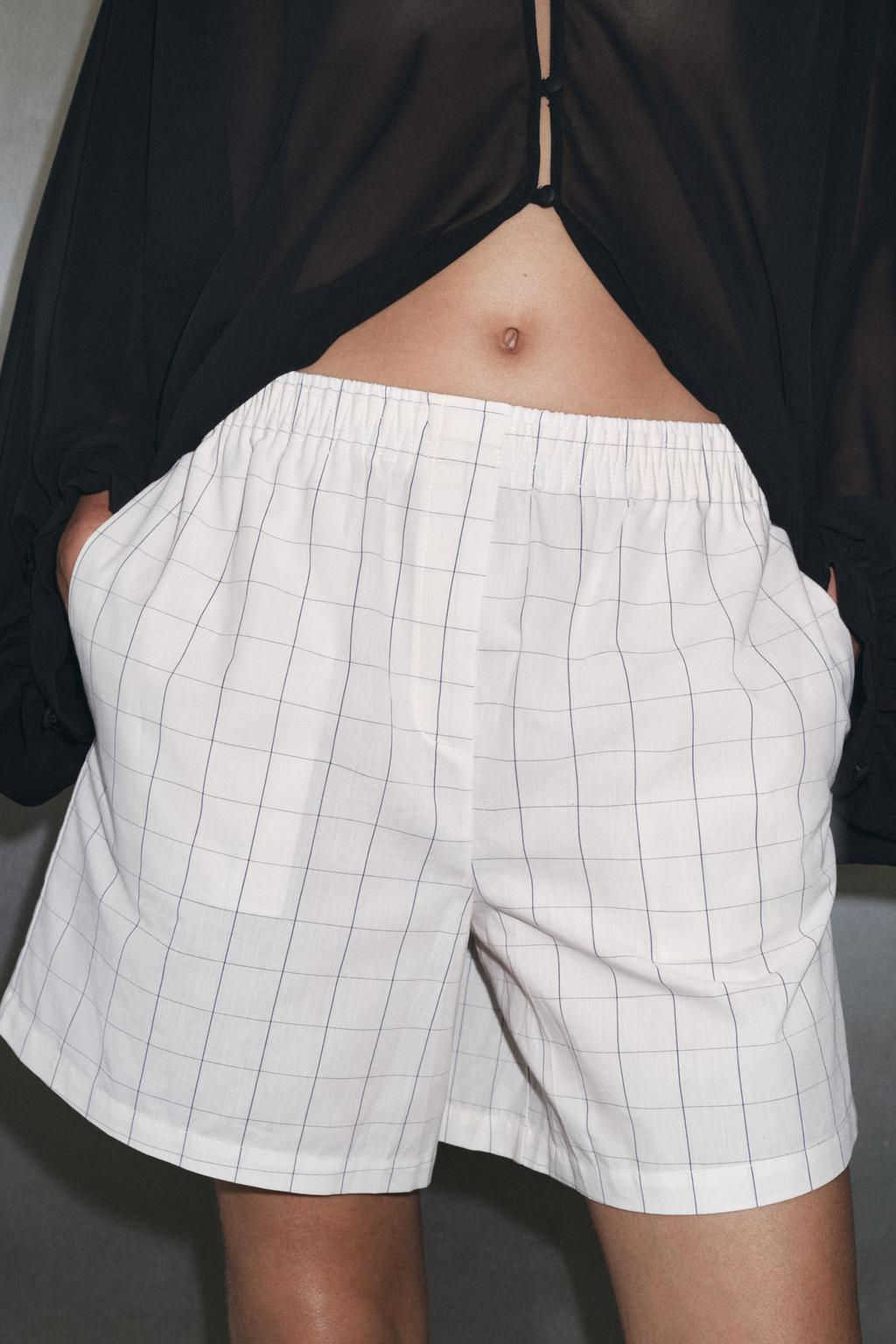 CHECK COTTON SHORTS - Zara фото 8
