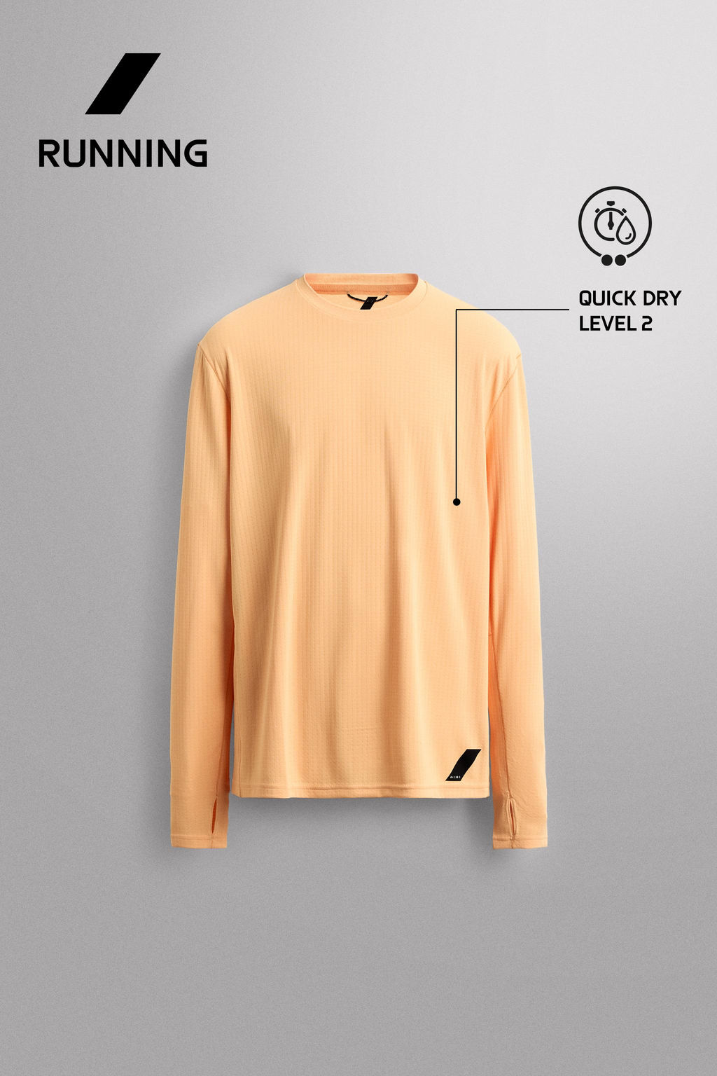 CAMISETA RUNNING MANGA LARGA / Naranja