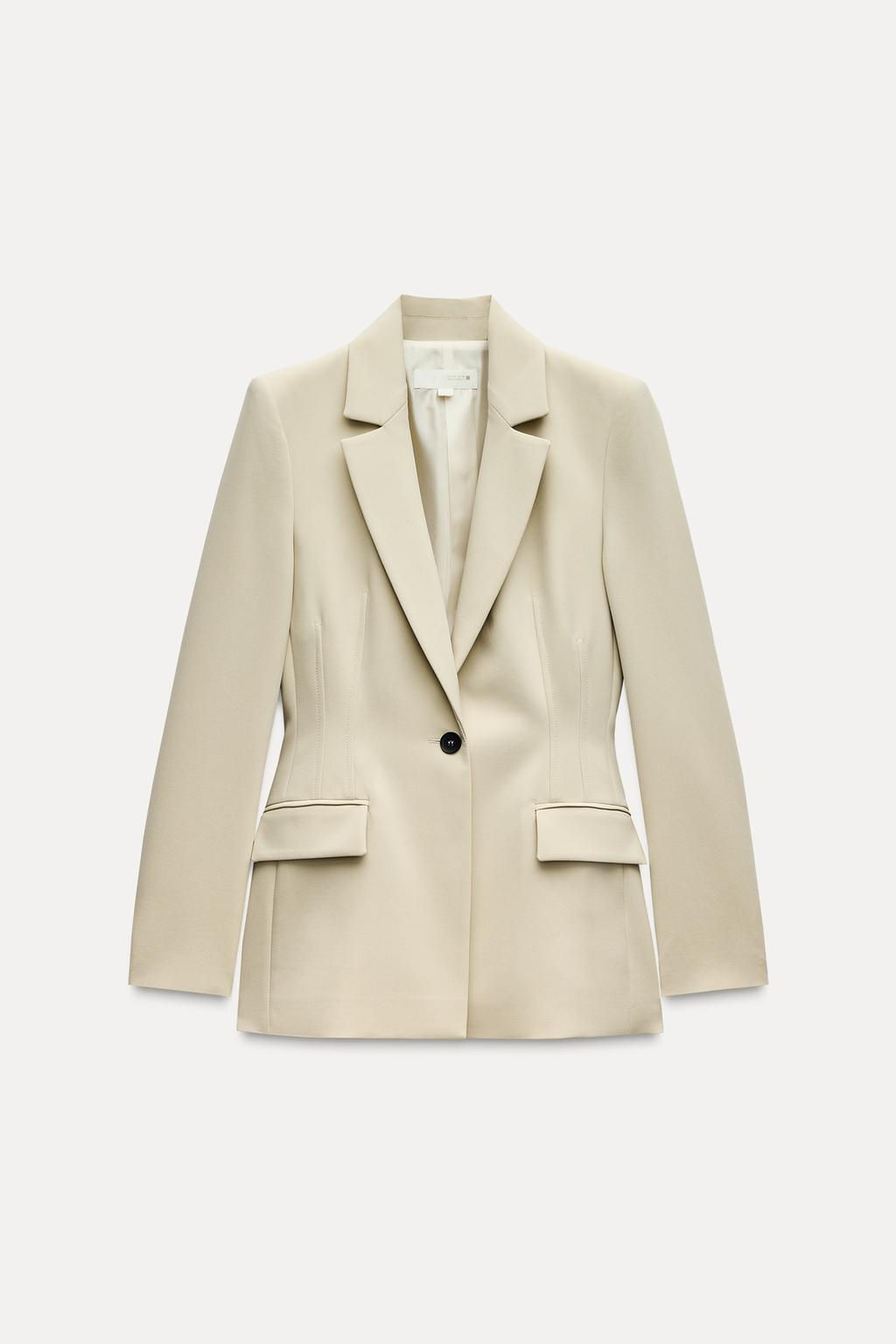 FITTED BLAZER WITH SHOULDER PADS - Zara фото 5