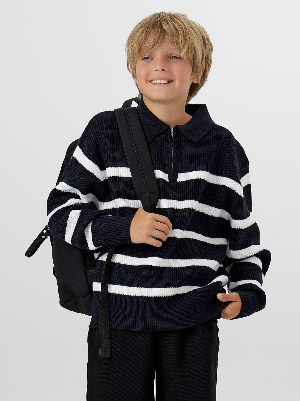 Джемпер для мальчиков черный в полоску - Mark formelle фото 7