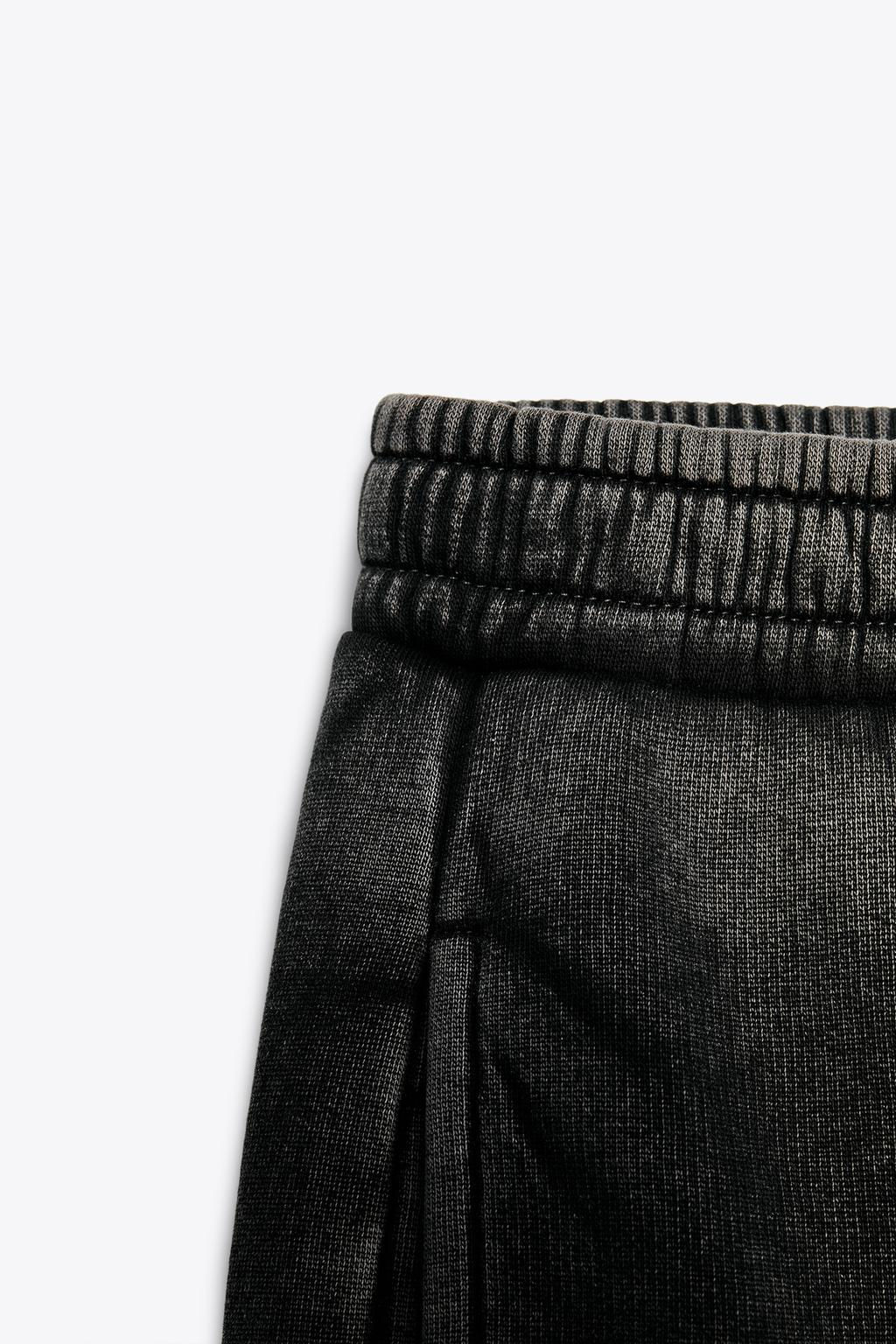 WASHED EFFECT PLUSH TROUSERS WITH SLOGAN - Zara фото 8