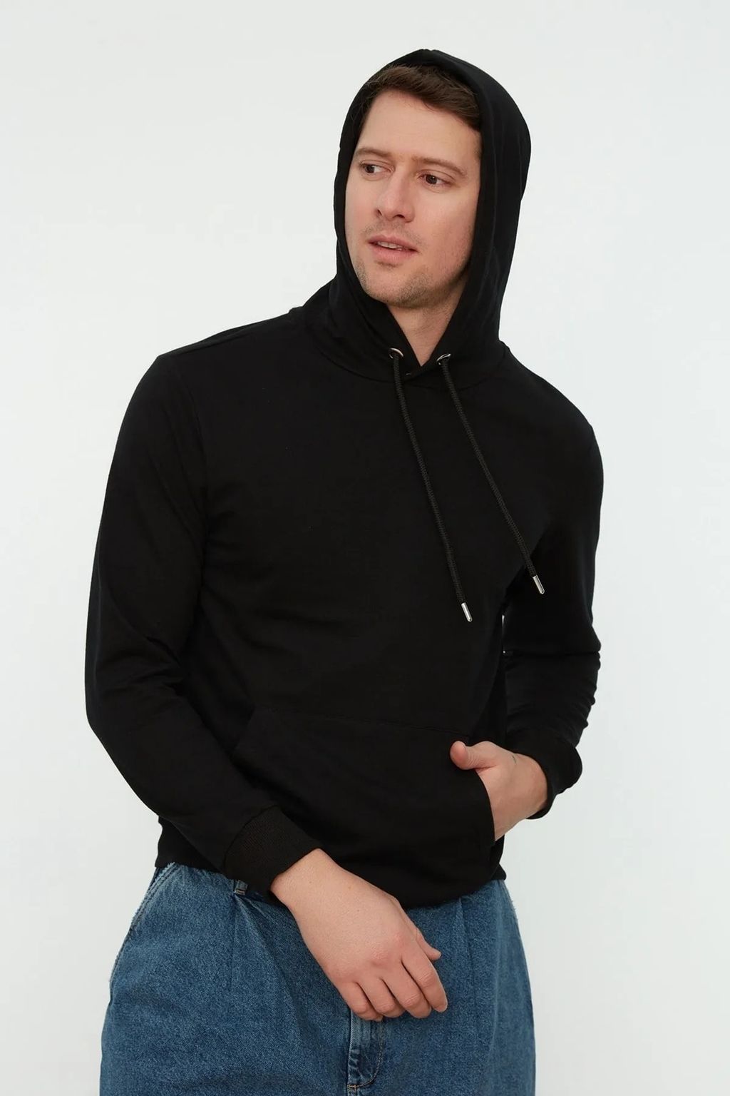 TRENDYOL MAN Mavi Regular/Normal Kesim Kapusonlu Uzun Kollu Sweatshirt TMNAW20SW0162 - Trendyolmilla фото 18