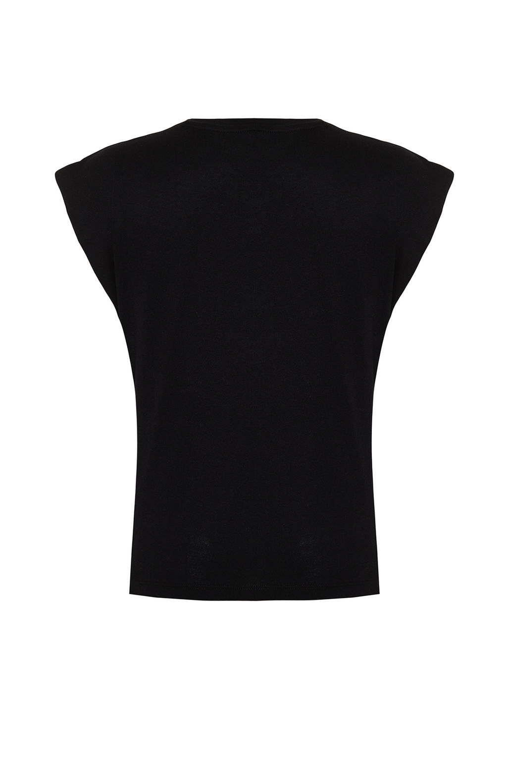 TRENDYOLMILLA Lacivert %100 Pamuk Dugme Detayl? Vatka Gorunumlu Basic Bisiklet Yaka Orme T-Shirt TWOSS23TS00016  фото 16