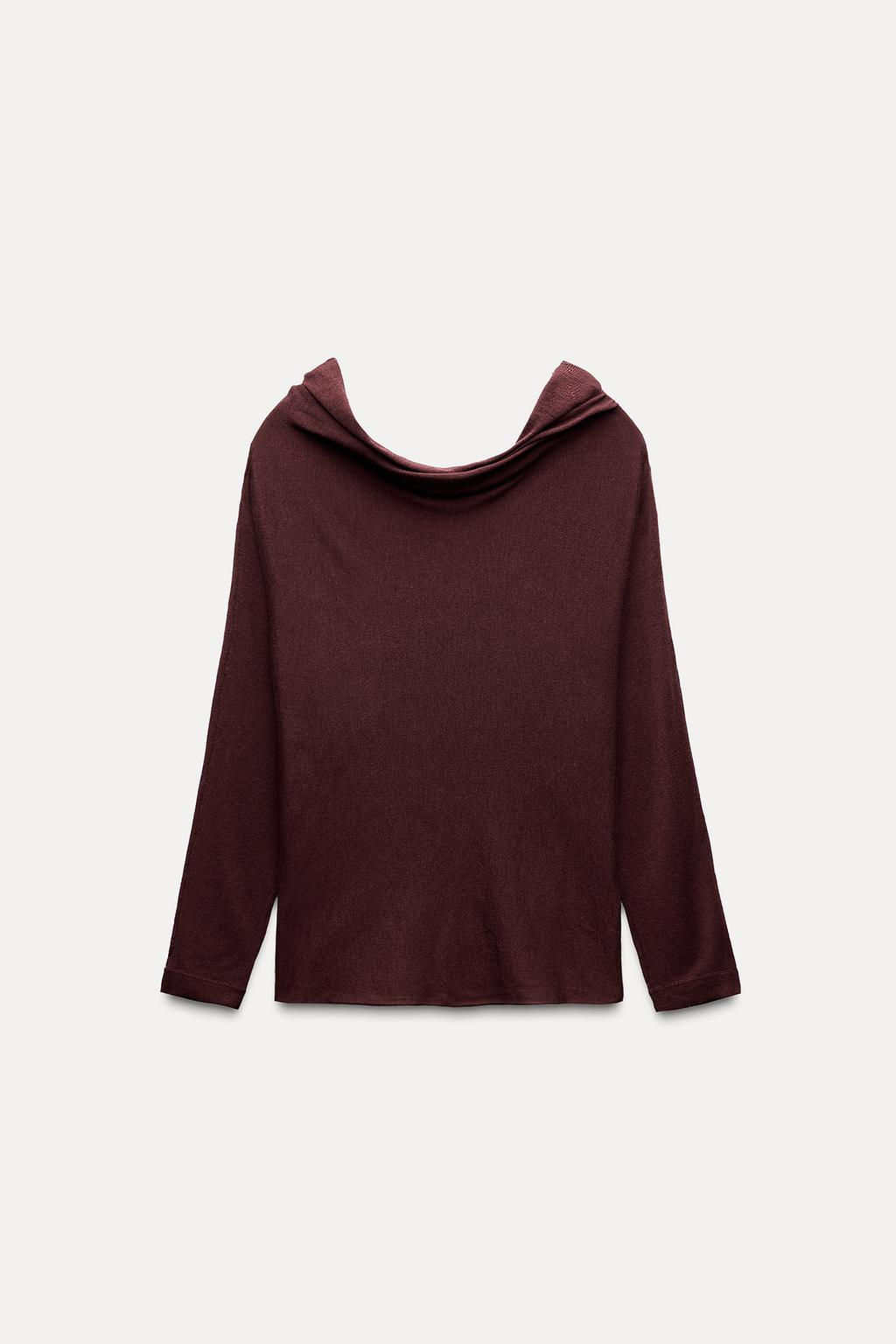 PLAIN WOOL AND SILK BLEND KNIT SWEATER - Zara фото 8