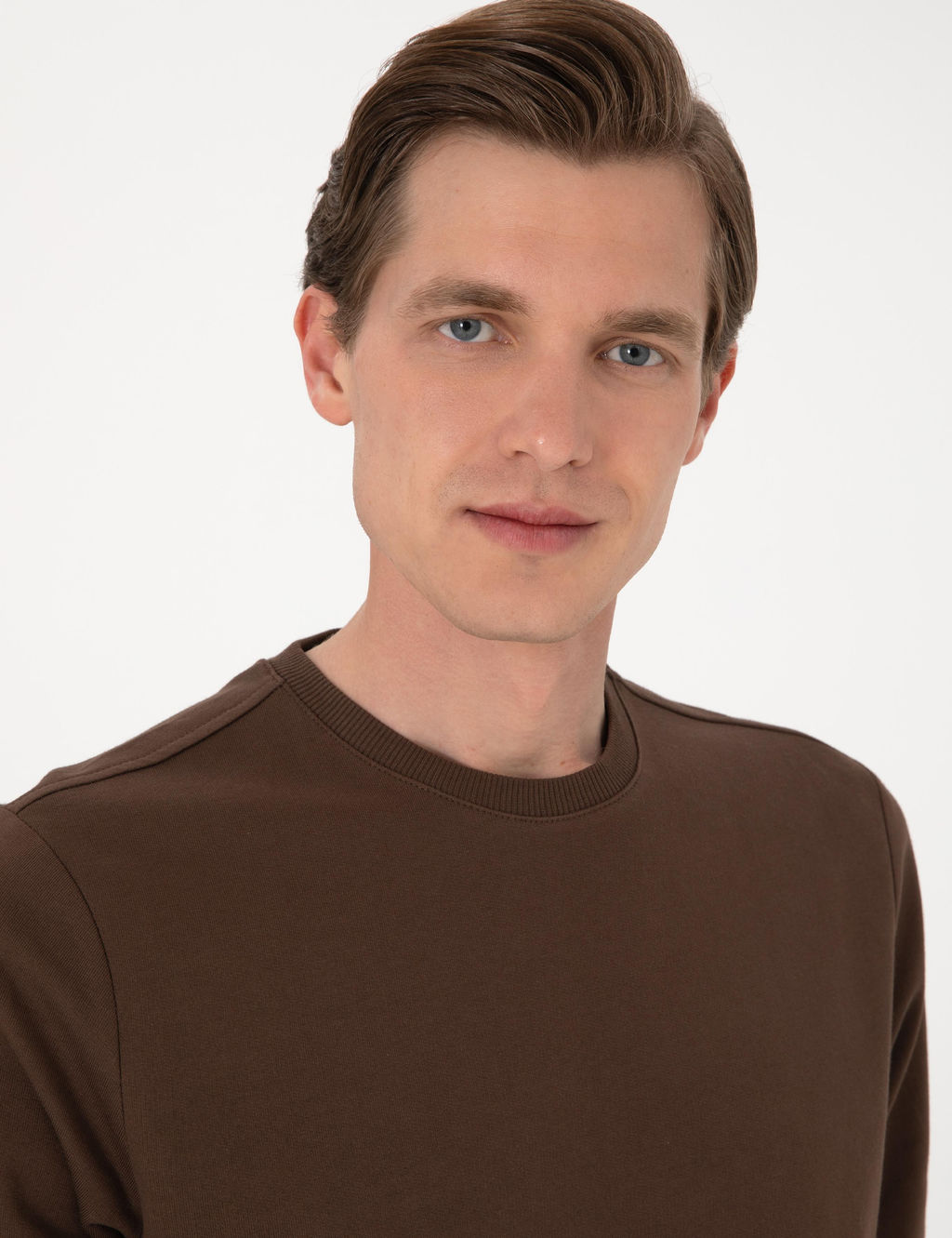 Kahverengi 2 _plik Regular Fit Bisiklet Yaka Basic Sweatshirt - Pierre cardin фото 2