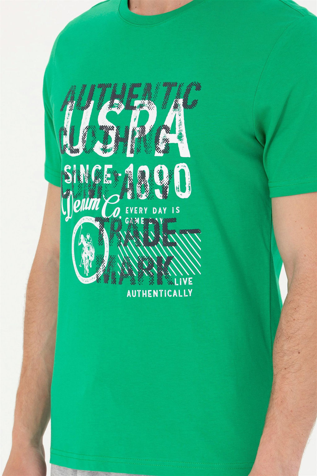 Мужская зеленая футболка - U.s. polo assn фото 6