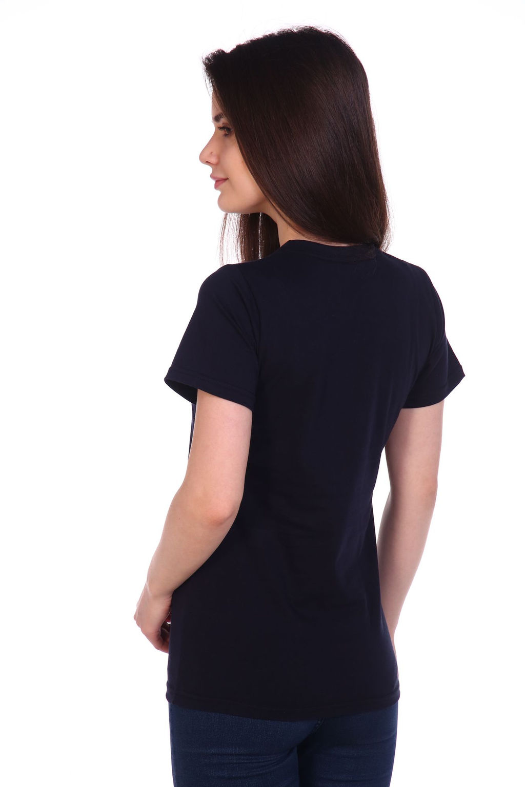 Футболка женская, с вышивкой, модель 157, трикотаж (Эйфелева башня, синий ) - Ивановотекстиль фото 2