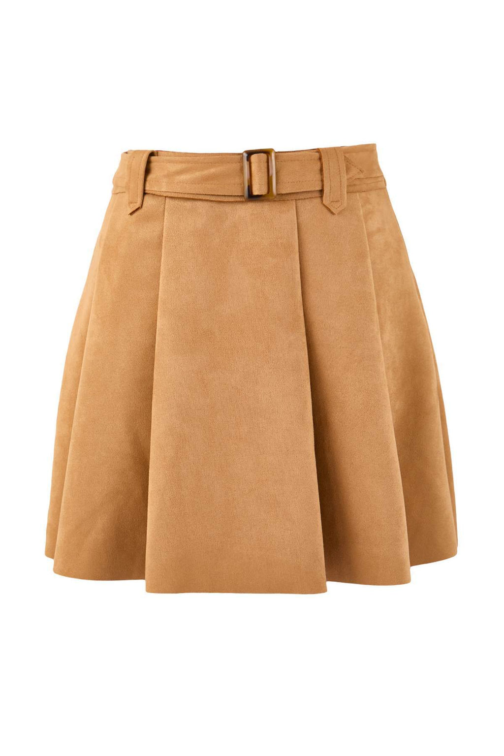 Camel Suet Kemer Detayl? Pileli Orme Sort Etek TWOAW26ET00170